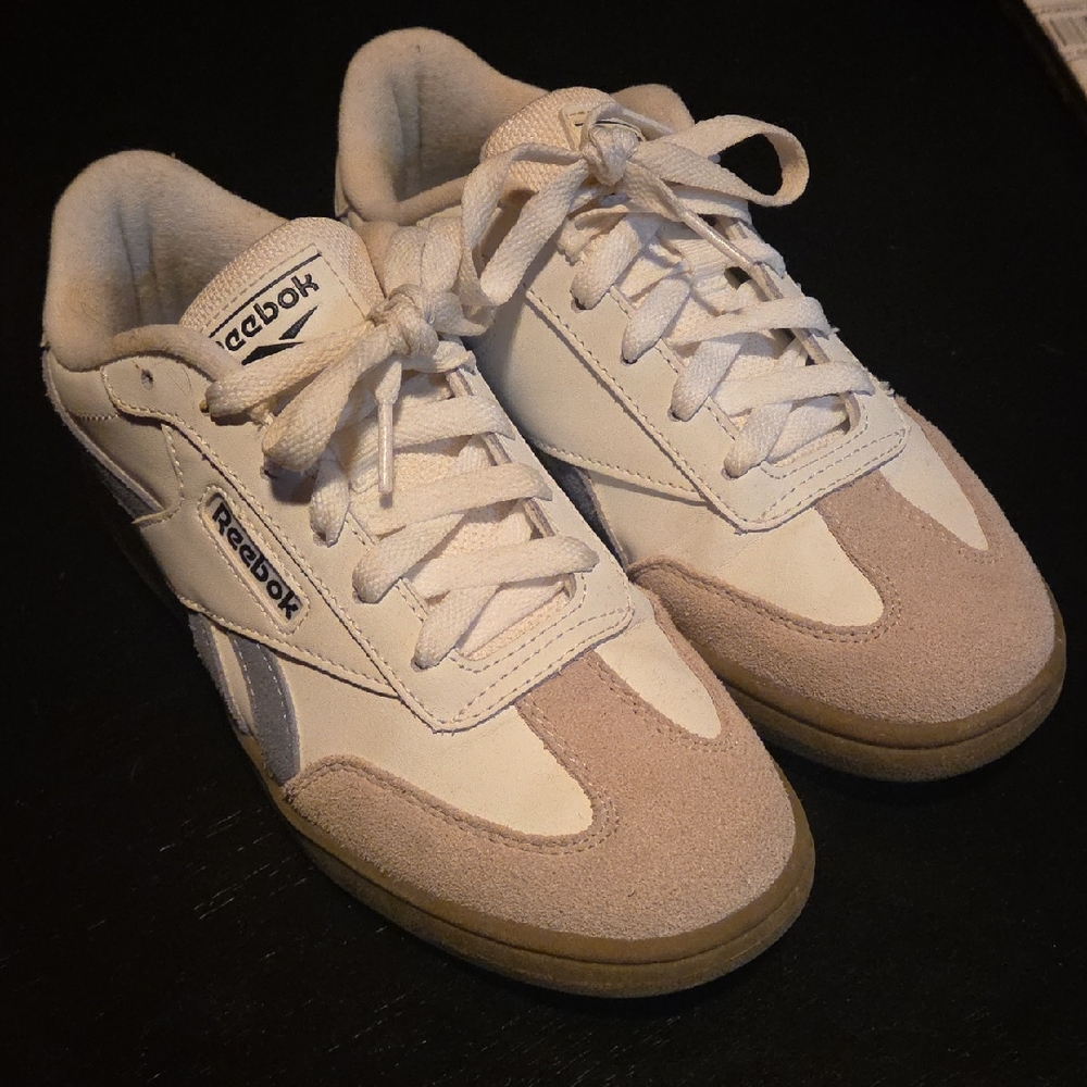 Reebok White and Tan Athletic Shoes